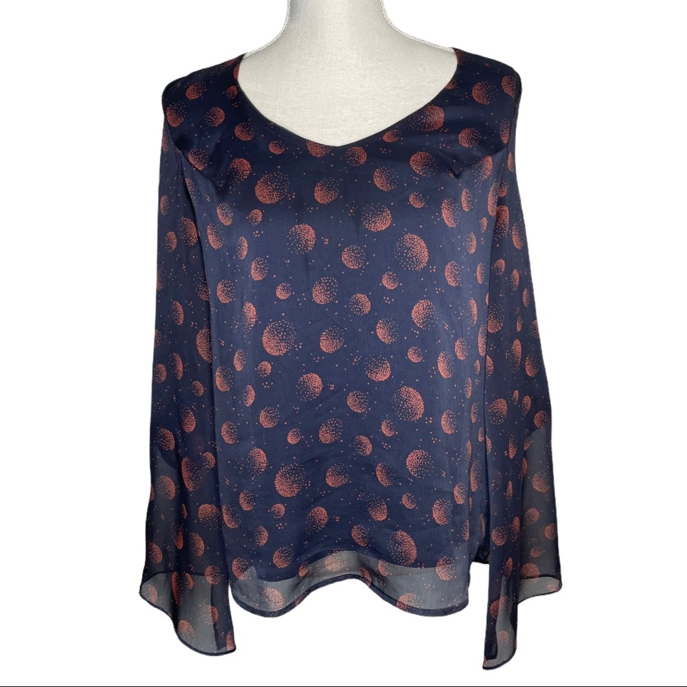 Stitch & Knot 3/4 Cape Layered Sleeve Blouse Size Small